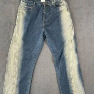 Mijko Zipper Jeans Mens 2XL Blue Gradient Baggy Denim Y2K Statement Streetwear